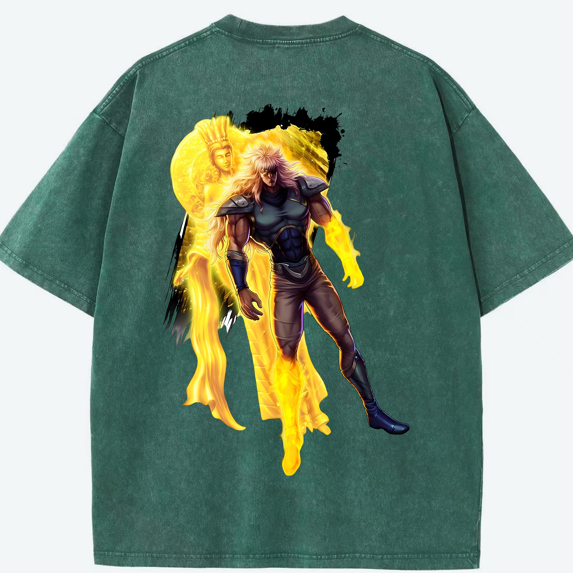 （画像用） 北斗の拳 Fist of the North Star 綿100% ヴィンテージ風 半袖Tシャツ（背面プリント）